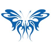 Blue tattoo butterfly