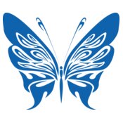 Blue tattoo butterfly2