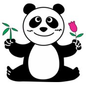 Panda with flower