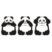 Hear no evil pandas horizontal