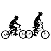 Boys riding bikes