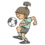 Girl soccer knee juggling