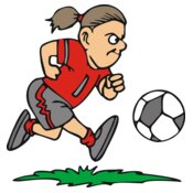 Determined girl soccer