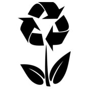 black white recycle symbol flower