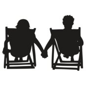 Beach chair couple