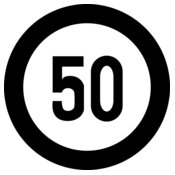 50 speed sign