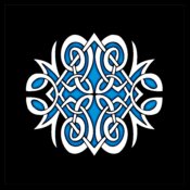 blue black white celtic design